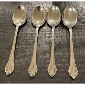 Oneida‎ Community Clarette Stainless Flatware Oval Soup Spoons Set Of 4